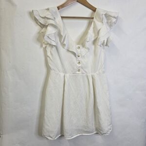 Privacy Please Butterfly sleeves v neck mini dress